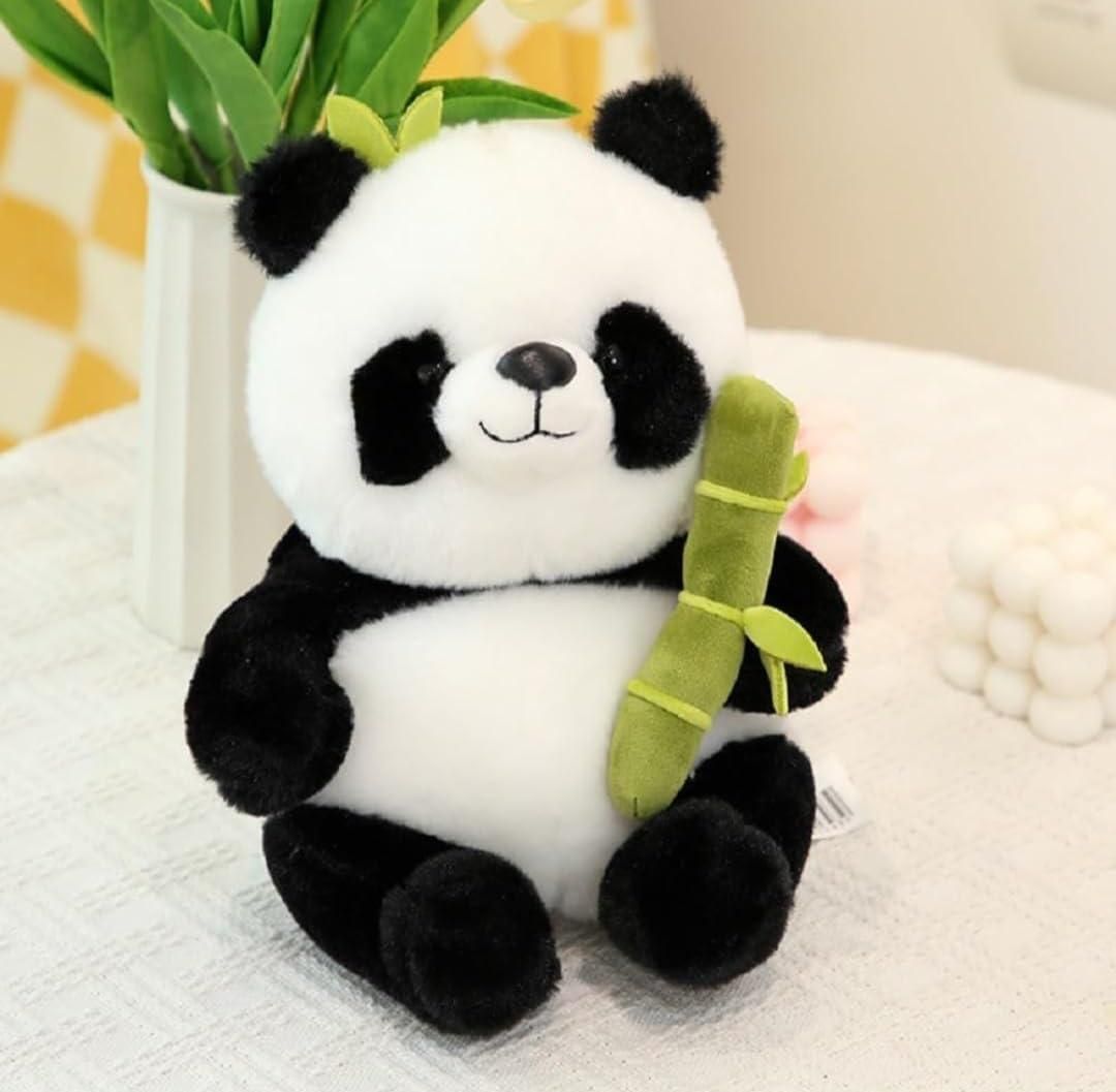 Cute Panda with Bamboo Plush Doll Soft Panda Bear Plush Hugging Pillow for Kids Birthday Gifts